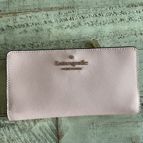 Kate Spade New York Staci Large Slim Bifold Wallet In Chalk Pink - Picture 1 of 5